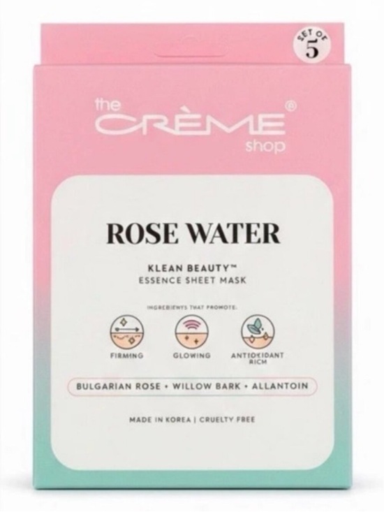 The Creme Shop Other - The Crème Shop Rose Water Essence Sheet Mask - set of 5 masks